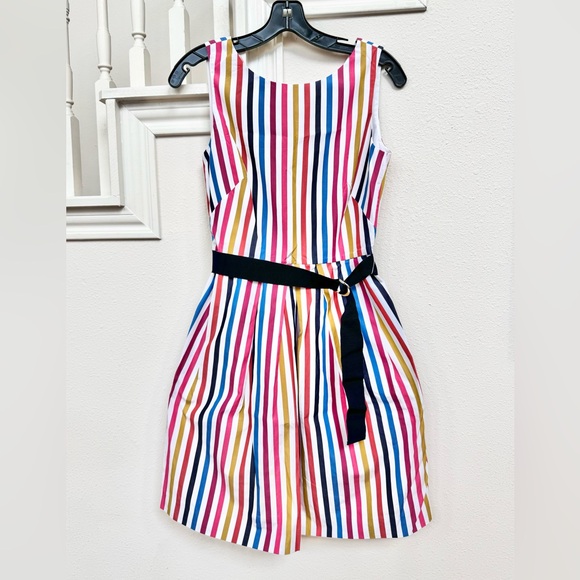 TARA JARMON NWOT Colorful Striped Belt Dress size S - Picture 1 of 7